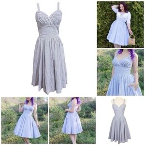 The Trashy Diva Apple Tart Dress Seersucker Ruffle Bust Size 4 Swing Dress